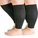 Aosijia 4XL(2Pack) Wide Calf Compression Sleeve Women Men Plus Size Leg Compression Sleeves Graduated Support for Circulation Recovery Shin Splints Leg Pain Relief Support Swelling Travel Black