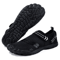 Water Shoes for Men Quick Dry Wide Toe Aqua Shoes Adjustable Barefoot Sock for Swim Beach River Pool Surf Black Size 12