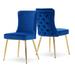 Everly Quinn Revelstoke Tufted Velvet Parsons Chair Dining Chair Upholstered/Velvet in Blue | 36 H x 21 W x 18 D in | Wayfair