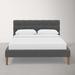 AllModern Abba Upholstered Bed Upholstered in Gray/Black | 39 H x 45 W x 84 D in | Wayfair B6875050BE2542E9A6D8708C256094BA