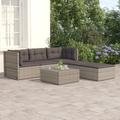 Ebern Designs Lashandra 6 Piece Sectional Seating Group w/ Cushions Synthetic Wicker/All - Weather Wicker/Wicker/Rattan in Gray | Outdoor Furniture | Wayfair