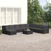 Latitude Run® 10 Piece Sectional Seating Group w/ Cushions in Black | 21.7 H x 21.3 W x 21.3 D in | Outdoor Furniture | Wayfair