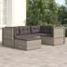 Ebern Designs Oronde 6 Piece Sectional Seating Group w/ Cushions Synthetic Wicker/All - Weather Wicker/Wicker/Rattan in Gray | Outdoor Furniture | Wayfair