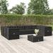 Latitude Run® 9 - Person Seating Group w/ Cushions in Black | 21.7 H x 21.3 W x 21.3 D in | Outdoor Furniture | Wayfair