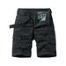 Cargo Shorts for Men Clearance Striped Combat Shorts Casual Lightweight Twill Print Shorts with Pockets Knee Length Half Pants Hiking Cycling Trousers Work Utility & Safety Shorts
