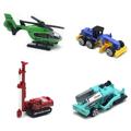 Kripyery 4Pcs/Set Engineering Trunk Toys Simulation Cranes Forklift Cargo Truck Diecast Alloy Vehicle Toy 1:64 Scale Engineering Vehicle Aircraft Motorcycle Models Set Christmas Gift