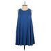 Forever 21 Casual Dress - A-Line Crew Neck Sleeveless: Blue Print Dresses - Women's Size X-Small