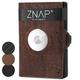 Znap Airtag Wallet | Airtag Wallet for Men | Small Wallet with RFID Blocking & Leather I Card Case Airtag Wallet | Smart Wallet, Black Cork, 8 Karten