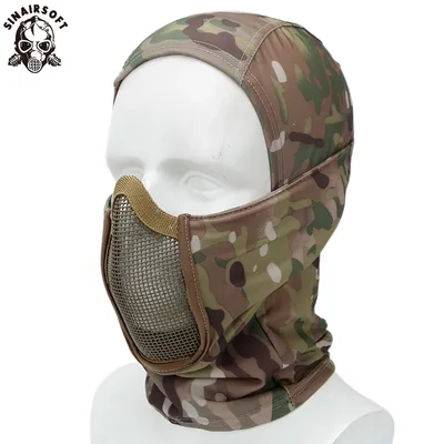 Dulfull-Masque cagoule en maille pour airsoft paintball Halloween jeu CS chasse cyclisme