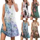 Robe d'été à imprimé floral pour femmes robes de soleil Boho robe cache-col mini robe