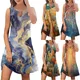 Robe à imprimé floral pour femmes robes d'été à la mode robe de soleil en fibre mini robe col