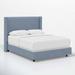 Joss & Main Hanson Upholstered Low Profile Standard Bed Upholstered in Blue/Black/Brown | King | Wayfair CF2339568AF640B5A362AEF3F624621E