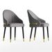 Everly Quinn Addyline Velvet Side Chair Dining Chair Wood/Upholstered/Velvet in Black/Brown/Gray | 35.82 H x 21.25 W x 23.42 D in | Wayfair