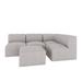 Joss & Main Praia 96" Sunbrella Outdoor Sofa w/ Ottoman Plastic/Sunbrella® Fabric Included in Gray/Black | 30 H x 90 W x 62 D in | Wayfair