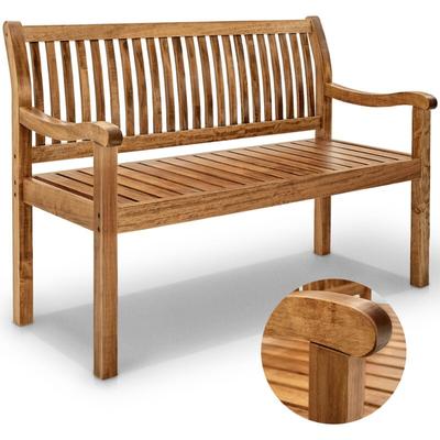 Gartenbank Holz Dunkelbraun 150 cm / 3 - 4 Personen Parkbank Massiv Sitzbank Garten Gartenmöbel Image