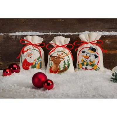 Geschenksäckchen Weihnachtszeit, 3er-Set