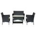 Cterwk Patio Outdoor Rattan Furniture Loveseat +2 Armchair+Coffee Table with White Cushion