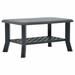 Dcenta Coffee Table with Storage Shelf Plastic Sofa and Couch End Side Table Anthracite for Living Room Home Indoor Outdoor Furniture 35.4 x 23.6 x 18.1 Inches (L x W x H)