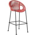 Afuera Living 30 Modern Fabric Indoor Outdoor Bar Stool in Brick