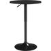 WBTAYB Height Adjustable Round Pub Table Counter Bar Height MDF Top Table 360Â° Swivel Bar Tables Tall Cocktail Tables Bistro Table Full Black