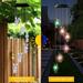 Solar Wind Chime Rabbit Solar Wind Chime Outdoor Color Changing Mobile LED Solar Wind Chime Outdoor Mobile Hanging Patio Light Porch Deck Garden Decor