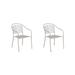 2 PACK Round Back Light Gray Metal Outdoor Patio Stackable Dining Chair For Commercial or Residential Use