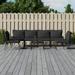 Andoer 7 Piece Patio Set with Gray Cushions Steel
