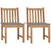 vidaXL 1/2/4/6/8x Solid Wood Teak Patio Chairs with Cushions Multi Colors