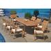Grade-A Teak Dining Set: 8 Seater 9 Pc: 94 Double Extension Oval Table And 8 Vellore Stacking Arm Chairs Outdoor Patio WholesaleTeak #WMDSWVm