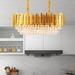 Diisunbihuo 31.5 Modern Crystal Chandelier Gold Luxury 3-Tier Crystal Pendant Light Fixture Flush Mount Ceiling Light for Dining Room Kitchen Island Living Room