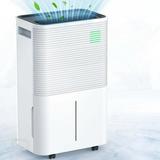 LHRIVER 50 Pint Dehumidifiers with handle Dehumidifier with Drain Hose 3 Operation Modes 24H Timer Portable Dehumidifier for Basement/Bathroom/Laundry Room