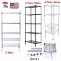 Goorabbit Shelving Unit Adjustable 5 Tier Metal Storage Rack Shelves Kitchen Storage Home Standing (21.2 x 11.4 x 59) Black