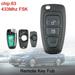 2 Buttons 433MHz 5WK50166 AB39-15K601-DA Key Fob Keyless Entry Remote Replacement Fit for Ford Ranger Focus 2012 2013 2014 2015 with 4D63 Chip Replacement Keyless Remote Car Key Fob