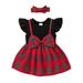 Tosmy Small Medium Sized Children s Cute Princess Style Black Crew Neck Flying Sleeve Dress Casual Dress Is Suitable For Children Aged 0 To 3 Party Dresses