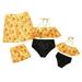 Ma&Baby Family Matching Swimsuit Orange Print Sleeveless Bikini Set Swimming Trunks Bathing Suit