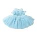 Tosmy Toddler Baby Girl Dress Lace Sleeveless Dress Solid Color Bow Dress Princess Puffy Dress Suitable For Wedding Party Prom Party Dresses