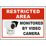 Vinyl Stickers - Bundle - Safety and Warning & Warehouse Signs Stickers - Monitored by Video Camera Sign - 3 Pack (24 x 30 )