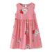 ZRBYWB Toddler Summer Sleeveless Cartoon Strawberry Rabbit Print Princess Dress Casual Dress Home Wear Cute Dresses For Girl