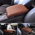 Leather Car Armrest Box Pad Car Center Console Cover Armrest Box Mat Memory Foam Faux Leather Armrest Cover For Car SUV/Truck/Vehicle Universal Armrest Cushion Cover Pad Protector