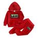 Kids Toddler Baby Girls Boys Autumn Winter Letter Cotton Long Sleeve Pants Hooded Sweatshirt Set Clothes 4t Boys Clothes Lot Baby Boy 4 Piece