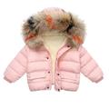 Edvintorg Baby Boys Winter Down Jackets & Coats Kids Zipper Sport Jackets Fashion Solid Thick Hoodie Pockets Warm Jacket Boy Girls Coat Kids Outerwear 6M-5Y