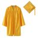 Tosmy Children Suit Girl Clothes Long Sleeve Dress Graduation Dress Solid Color Coat Long Gown With Hat Fashion Clothing Set