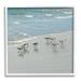 Stupell Industries Sandpipers Flock Sandy Beach Shore Coastal Painting White Framed Art Print Wall Art