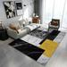 Geometric Black White Yellow Textured Area Rugs Indoor Stain-Proof Carpet Floor Mat Runner Rugs For Home Living Room Bedroom Dining Room 2 x 3