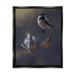 Stupell Industries Bird Perched Floral Seed Pods Animals & Insects Painting Black Floater Framed Art Print Wall Art