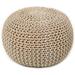 Round Pouf Ottoman Cable Knitted Boho Poof Home DÃ©cor Cord Pouffe Accent Chair Handmade Circular Seat Footrest for Living Room Bedroom Nursery kids room Gym 100% Cotton