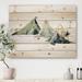 DESIGN ART Designart Winter Minimalistic Dark Blue Mountain Landscape I Modern Print on Natural Pine Wood 35 in. wide x 25 in. high