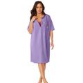 Plus Size Women's Satin Trim Cotton Sleepshirt by Dreams & Co. in Soft Iris Love (Size 7X/8X) Nightgown