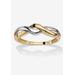 Women's 10K Yellow Gold Two-Tone Twist Ring by PalmBeach Jewelry in Gold (Size 6)