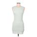 Topshop Casual Dress - Bodycon: Green Solid Dresses - Women's Size 6